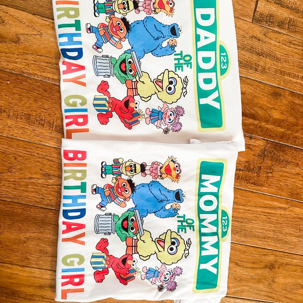 Sesame Street Family T-Shirts- Mommy and Daddy of the Birthday Girl
